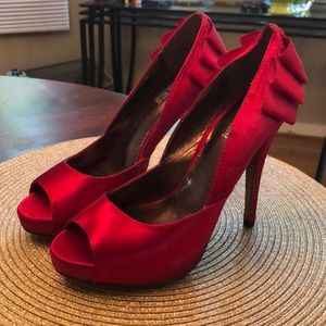 Charles David.  Satin platform heels